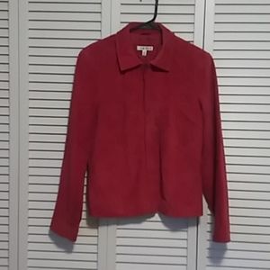 Yvonne Marie Red Leather Suede Jacket